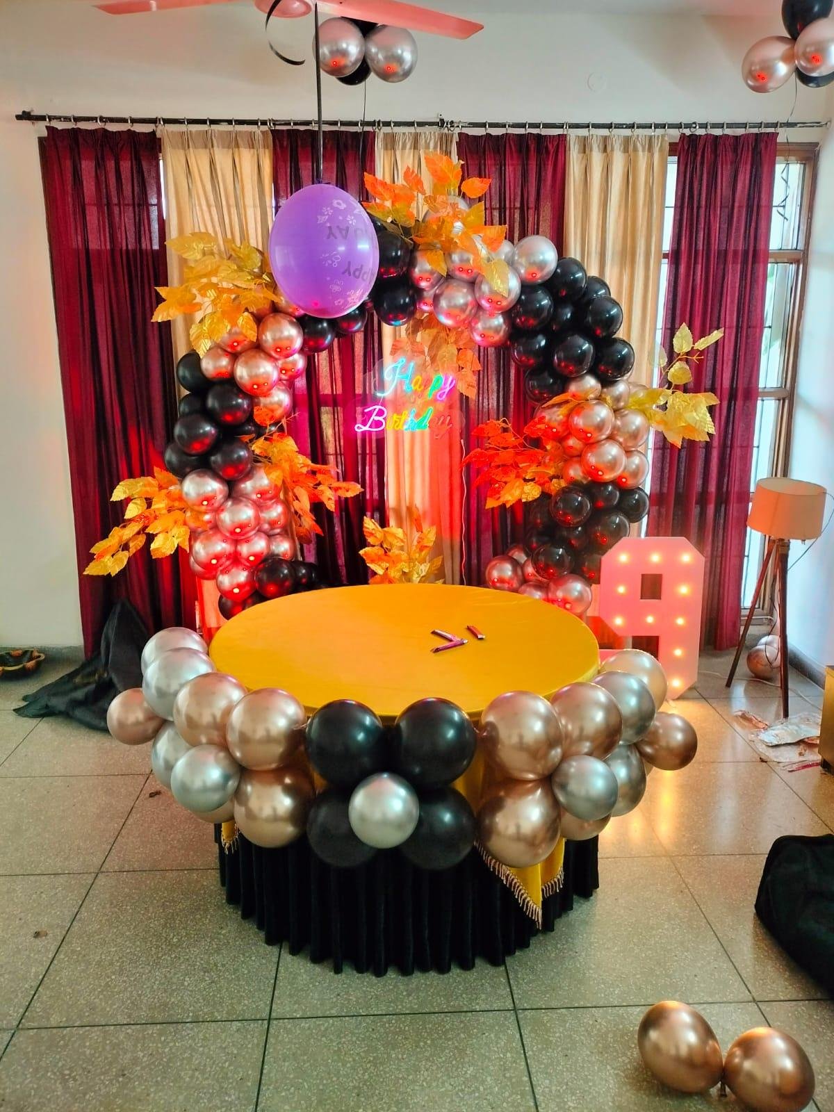 Diwali decoration with diyas and marigolds