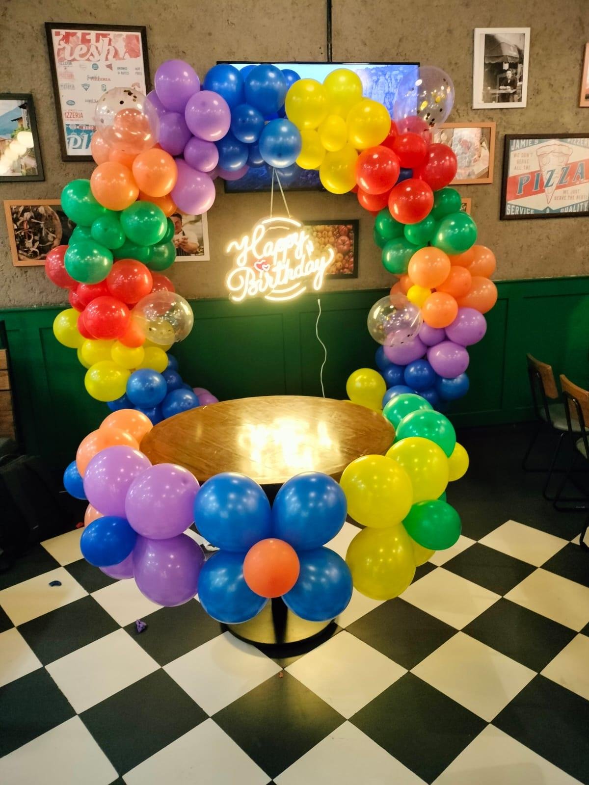 Colourful festival balloon decoration