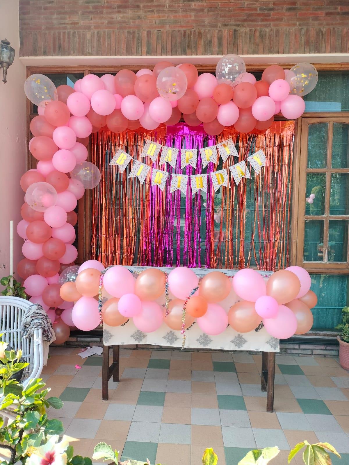 Birthday balloon arch decoration